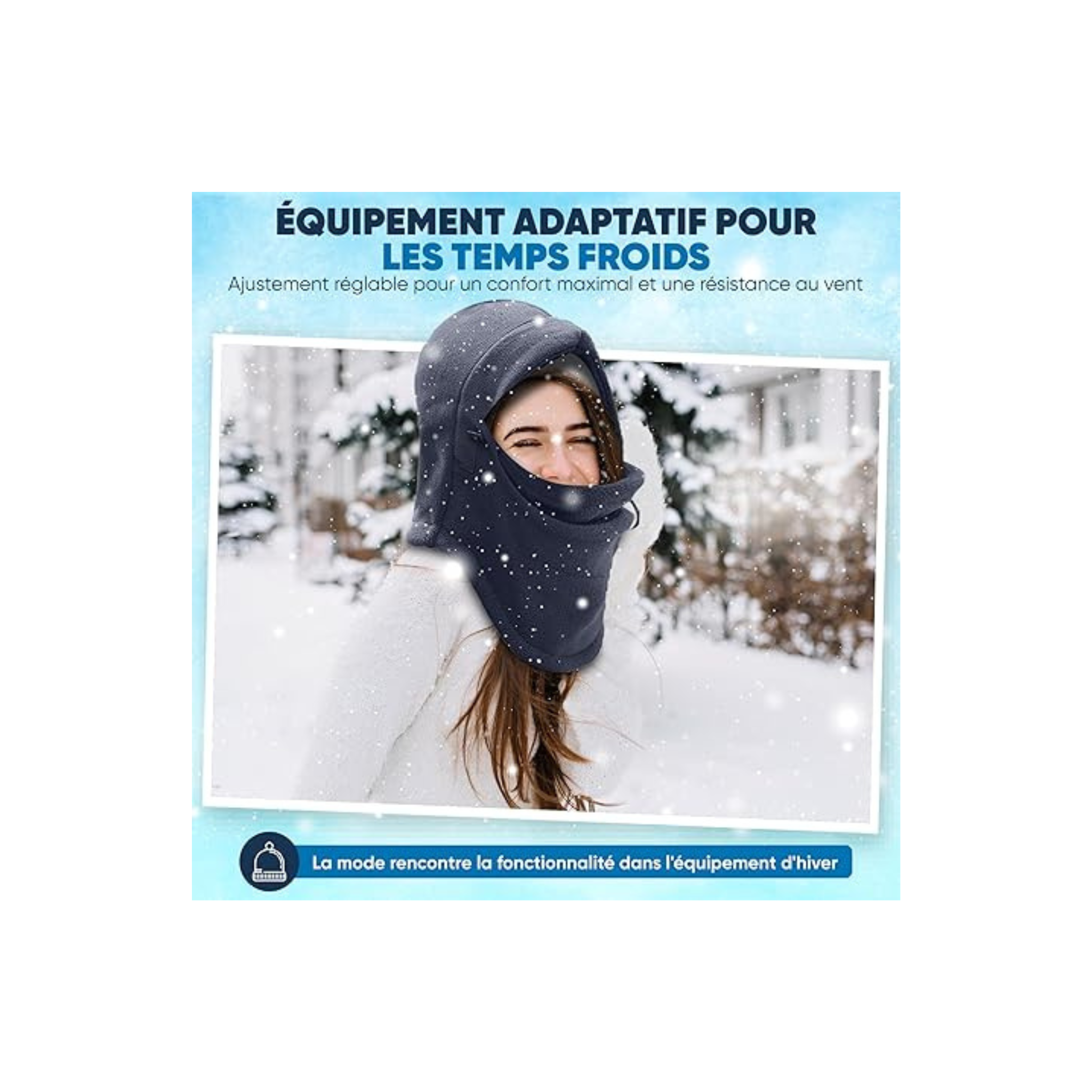 Cagoule Polaire 100% Thermique, Ultra-Confortable et Coupe-Vent – Protection Multifonction Cache-Cou Idéale pour l’Hiver, Le Quotidien, Le Ski, la Moto, Le Vélo et Plus