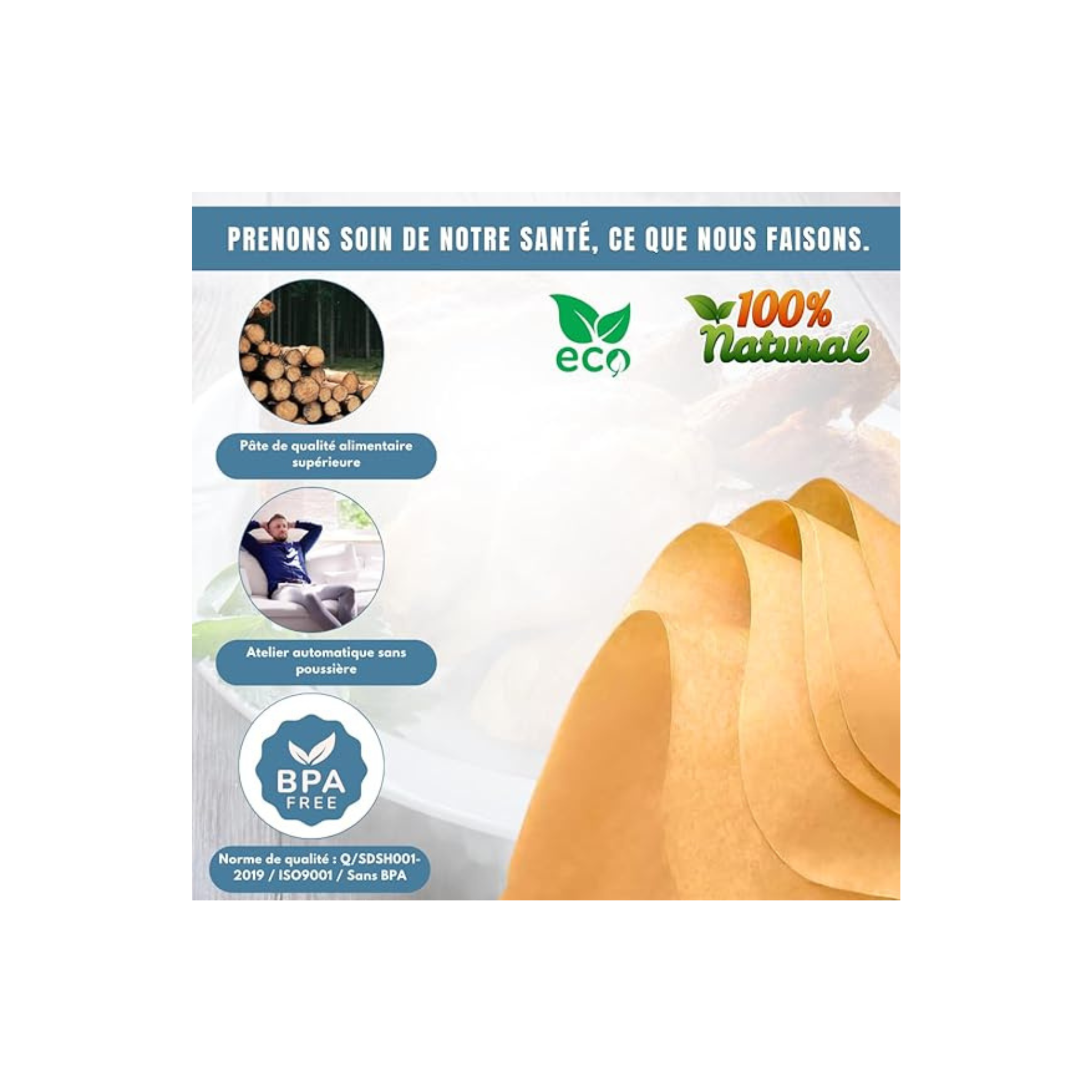 TOGETDERZ 200PCS Feuilles de Cuisson Jetables pour Friteuse à Air, 8x5.5'' Papier Sulfurisé Rectangulaire Anti-Adhésif, Résistant à l'Huile, Compatible avec Ninja DZ201, DZ401, FG551, PowerXL, Instant