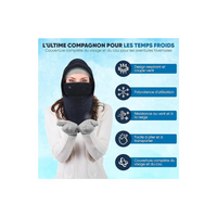 Cagoule Polaire 100% Thermique, Ultra-Confortable et Coupe-Vent – Protection Multifonction Cache-Cou Idéale pour l’Hiver, Le Quotidien, Le Ski, la Moto, Le Vélo et Plus